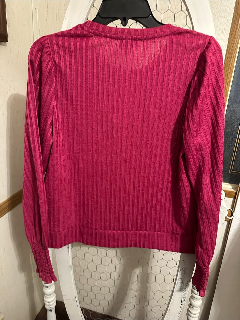 Wonderly Ribbed Long-Sleeve Top in Fuchsia Pink - Picture 3 of 5